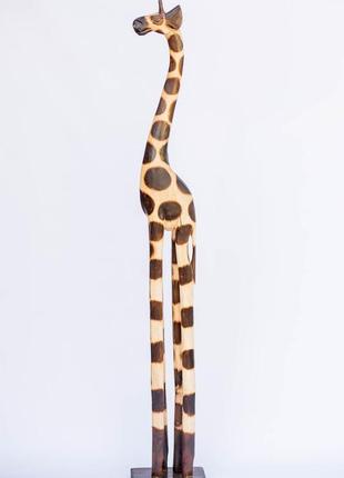Статуетка жираф дерев'яний підлоговий висота 2м