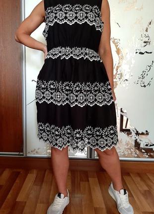 Новое натуральное черное платье из шитья из тончайшего 100%хлопка2 фото