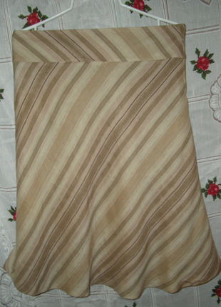 Юбка в коричнево-бежево-розовую полоски,р.42,65грн.2 фото