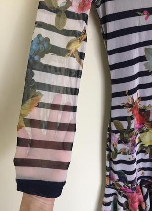 Плаття juicy couture xs/s в полоску, оригинал платье цветочный принт в сетку с воланами5 фото