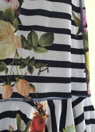 Плаття juicy couture xs/s в полоску, оригинал платье цветочный принт в сетку с воланами9 фото