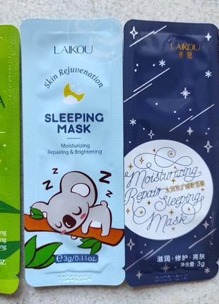 Ночная маска для лица с экстрактом зеленого чая laikou matcha sleeping face mask5 фото