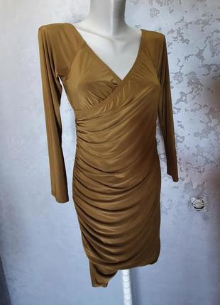 Сукня хакі з драпіруванням