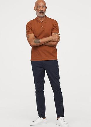 Хлопковые чиносы slim fit h&m 0744306002