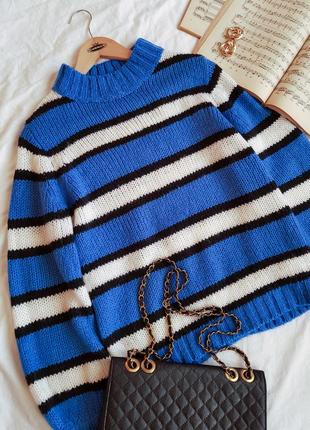 Трендовий светр франція париж светр в смужку оверсайз