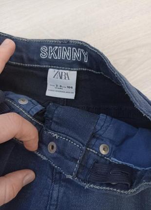 Skinny zara джинсовые штаны на девочку 3-4 года3 фото