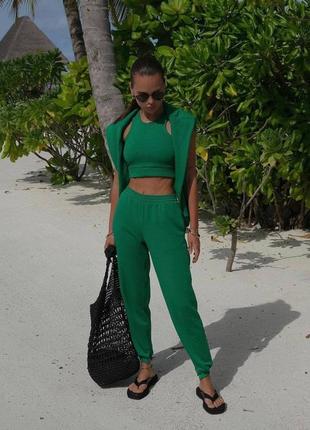 Костюм тройка (батник+топ+штаны)