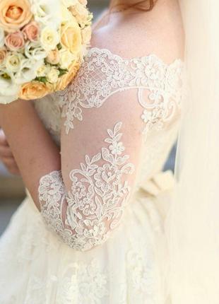 Шикарное свадебное платье на невесту с шикарным бюстом. р46-483 фото