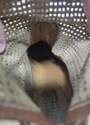 Vero cuoio осенние кожаные ботинки с перфорацией 37 р светло коричневые 24 см8 фото