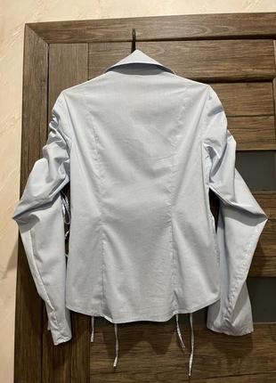 Рубашка, блуза, присобрана на завязочках, можно регулировать под себя степень складочек, 100% коттон, 20223 фото