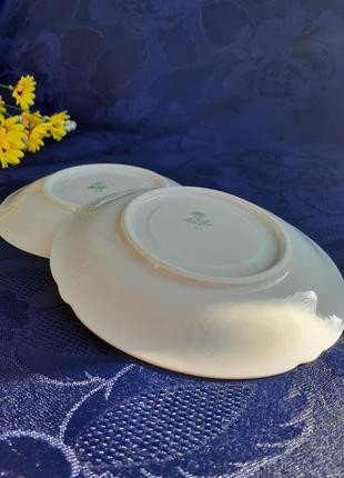 Mitterteich porcelain антикваріат пара тарілок блюдця німеччина bavaria кістяний фарфор з деколь клеймо відбиток набір лот4 фото