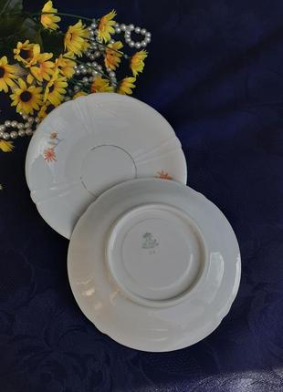 Mitterteich porcelain антикваріат пара тарілок блюдця німеччина bavaria кістяний фарфор з деколь клеймо відбиток набір лот8 фото