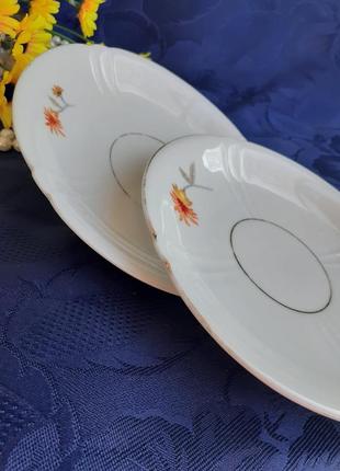 Mitterteich porcelain антикваріат пара тарілок блюдця німеччина bavaria кістяний фарфор з деколь клеймо відбиток набір лот7 фото