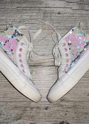 Хайтопы в паєтки, високі кеди р .28