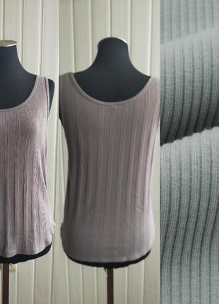Майка ребриста сіро-зеленого кольору uniqlo, m