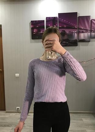 Кофта в рубчик сиреневая oodji