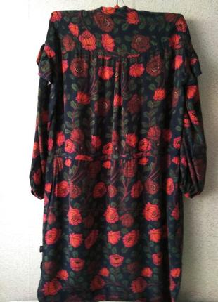 Платье/халат из вискозы с цветочным принтом.3 фото