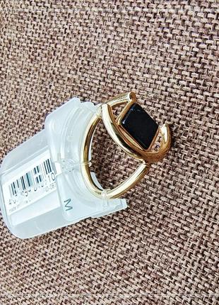 Оригинальное кольцо минималистичное геометричное черный мрамор5 фото
