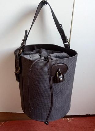 Кожаная сумка ведро цилиндр а. bellucci италия натуральная кожа відро2 фото