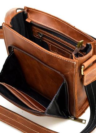 Мужская кожаная сумка планшет через плечо коричневая деловая10 фото