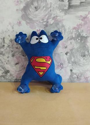 Іграшка кіт саймона c вишивкою супергероя супермен подарунок чоловікові хлопцеві