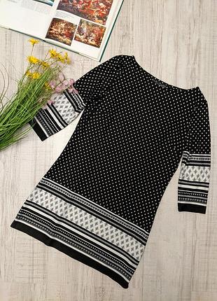 Платье туника черно-белое женское платье-туника