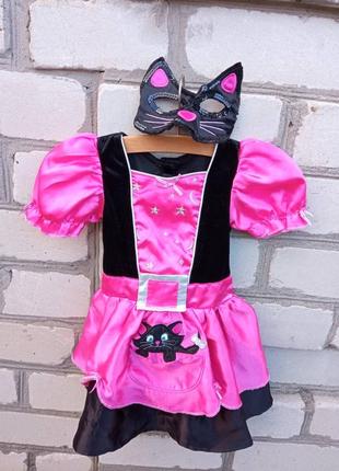 Платье карнавальный костюм с маской кошечка кошка киса котёнок
