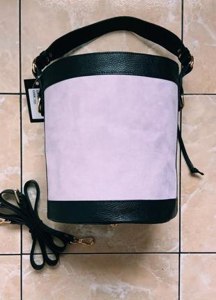 Кожаная сумка ведро цилиндр а. bellucci италия натуральная кожа відро8 фото