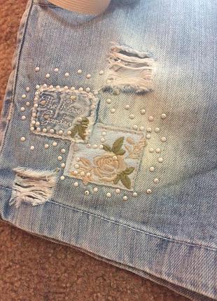 Джинсові шорти з підтяжками 4