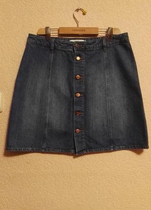 Юбка джинсовая синяя трапеция женская,размер евро 42 на 46размер от h&m1 фото