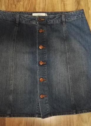 Юбка джинсовая синяя трапеция женская,размер евро 42 на 46размер от h&m3 фото