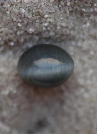 Натуральный кошачий глаз темно серый 10 ct индия астрология кету . вставка для кольца
