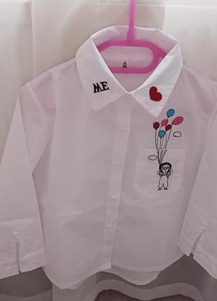 Шкільна блуза на дівчинку, блуза в школу, шкільна форма, рр 104-1522 фото