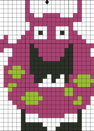 Алмазна вышиивка. картинка-наклейка монстрик