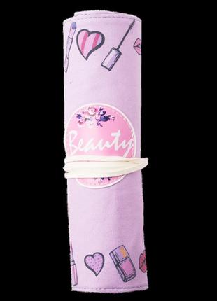 Пенал мягкий ролл красота, 26х19.5 см/18.5х3х3 см, розовый