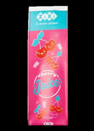 Пенал мягкий сок вишня, 22х6х6 см, розовый