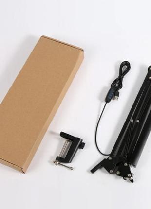 Настольная led лампа на струбцине forlock черная 10 вт10 фото