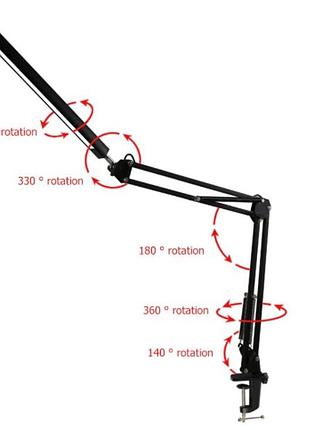 Настольная led лампа на струбцине forlock черная 10 вт3 фото