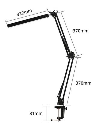 Настольная led лампа на струбцине forlock черная 10 вт7 фото