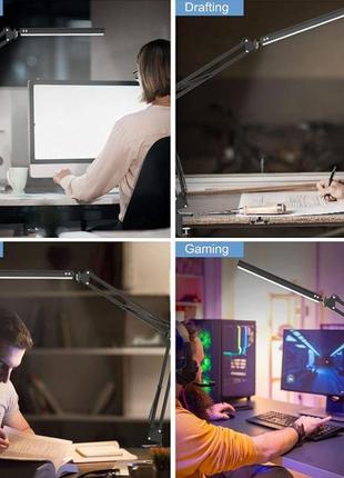 Настольная led лампа на струбцине forlock белая 10 вт4 фото