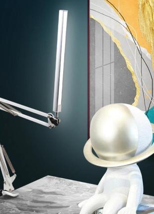 Настольная led лампа на струбцине forlock белая 10 вт5 фото