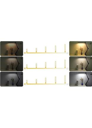 Настольная led лампа на струбцине forlock белая 10 вт8 фото