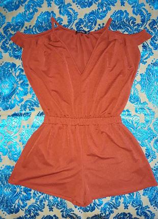 Комбинезон терракотовый короткий