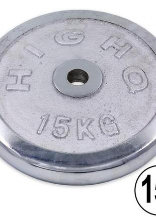 Млинці (диски) хромовані d-30мм highq sport та-1455 15кг (метал хромований)1 фото