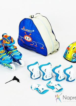 Роликовые коньки набор защита, шлем, сумка jingfeng размер 35-382 фото