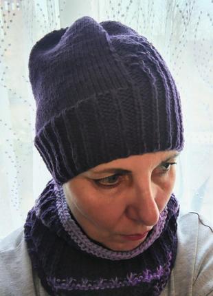 Жіночий комплект-шапка/шарф2 фото