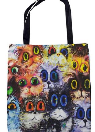 Сумка шопер гарда  4profi big-eyed cats роз. l 29456