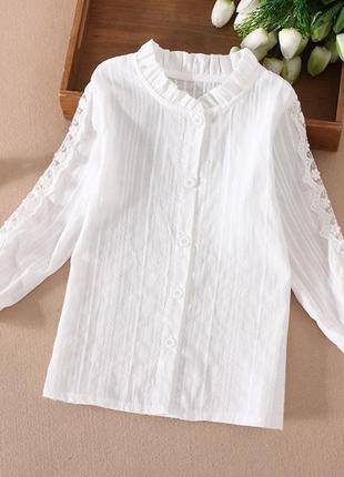 Шкільна блуза на дівчинку, блуза в школу, шкільна форма, рр 104-158