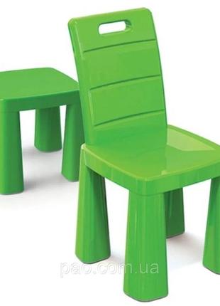 Стіл і стілець 2в1, тм doloni дитячий пластиковий столик і стілець-табурет долони5 фото