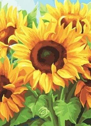 Алмазная вышивка. картина на подрамнике "подсолнухи", размер 40х30 см